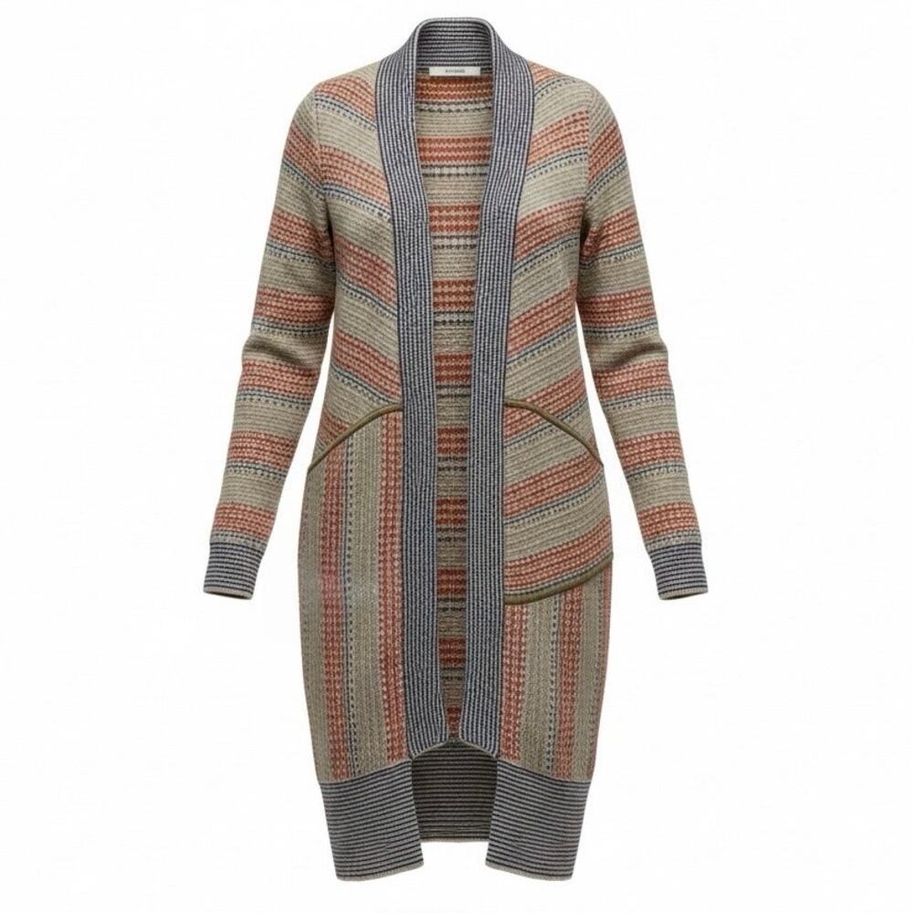 Sparrow Anthropologie Long Cardigan Wool Cashmere Striped Duster Sweater Size S